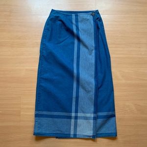 Vintage Liz Claiborne Dark Chambray Wrap Skirt